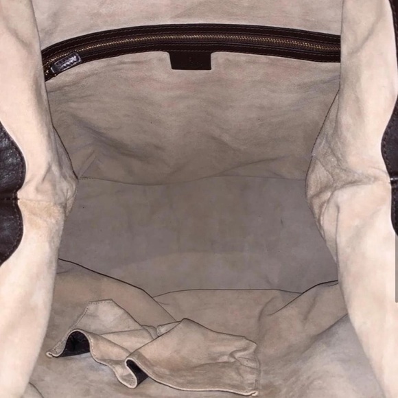 Authentic GUCCI Vintage Cathrine Canvas Large Tote with Crocodile Trim - Picture 6 of 7